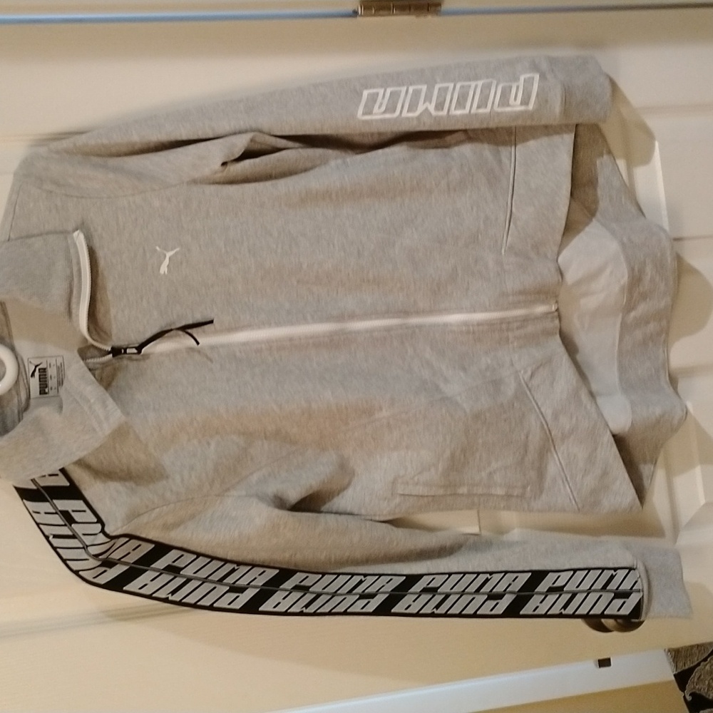 Puma gray zip front sweatshirt ladies small